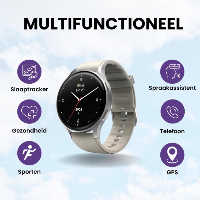 Multifunctioneel Hama Smartwatch 8900 GPS AMOLED 1.32 Zilver_Beige